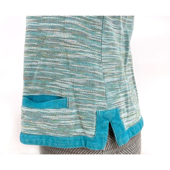 Coldwater Creek Bright Blue Aqua Multi Space Dye Zip Cardigan Sweater Jacket M - Picture 6 of 14